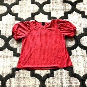 Coral Puffed Sleeve Blouse